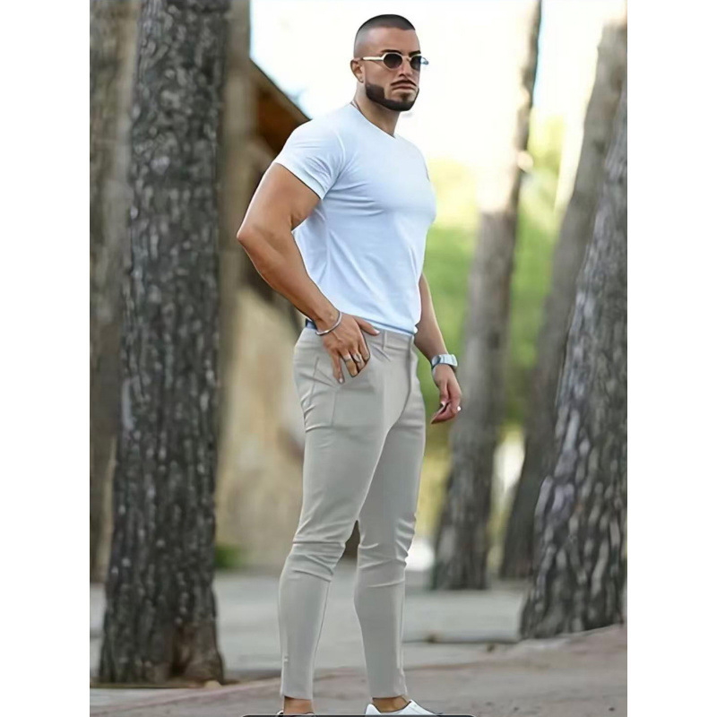 New Mens Slim-fit Stretch Casual Pants - Imagen 5