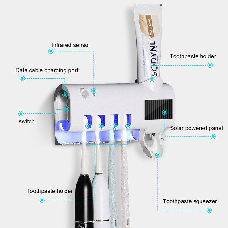 Intelligent UV Toothbrush Sterilizer Automatic Toothpaste Squeezer Toothbrush Toothpaste Rack - Imagen 5