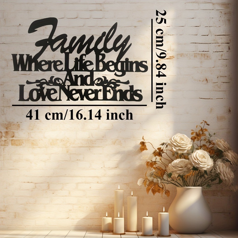 Where Life Begins, Love Never Ends Vintage Metal Wall Sign - Imagen 9