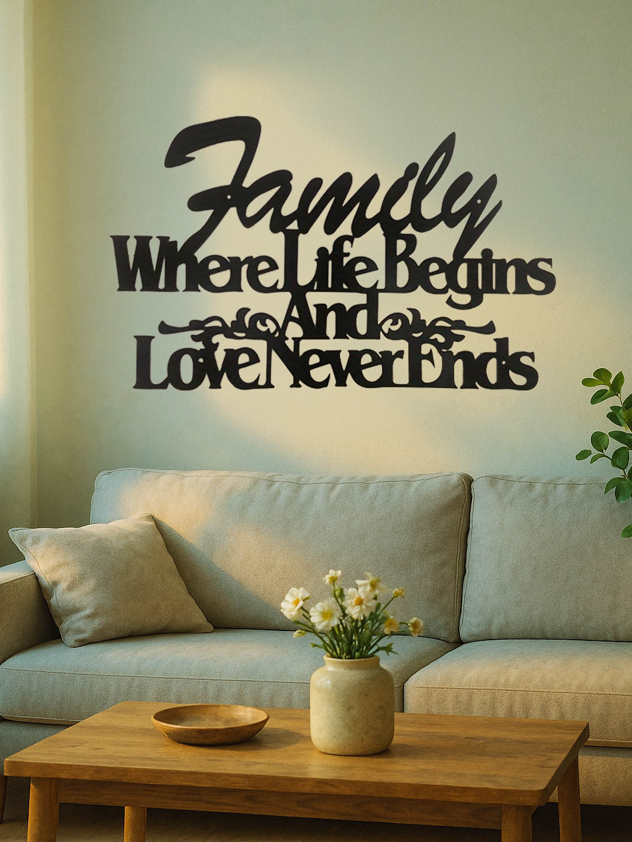Where Life Begins, Love Never Ends Vintage Metal Wall Sign - Imagen 6