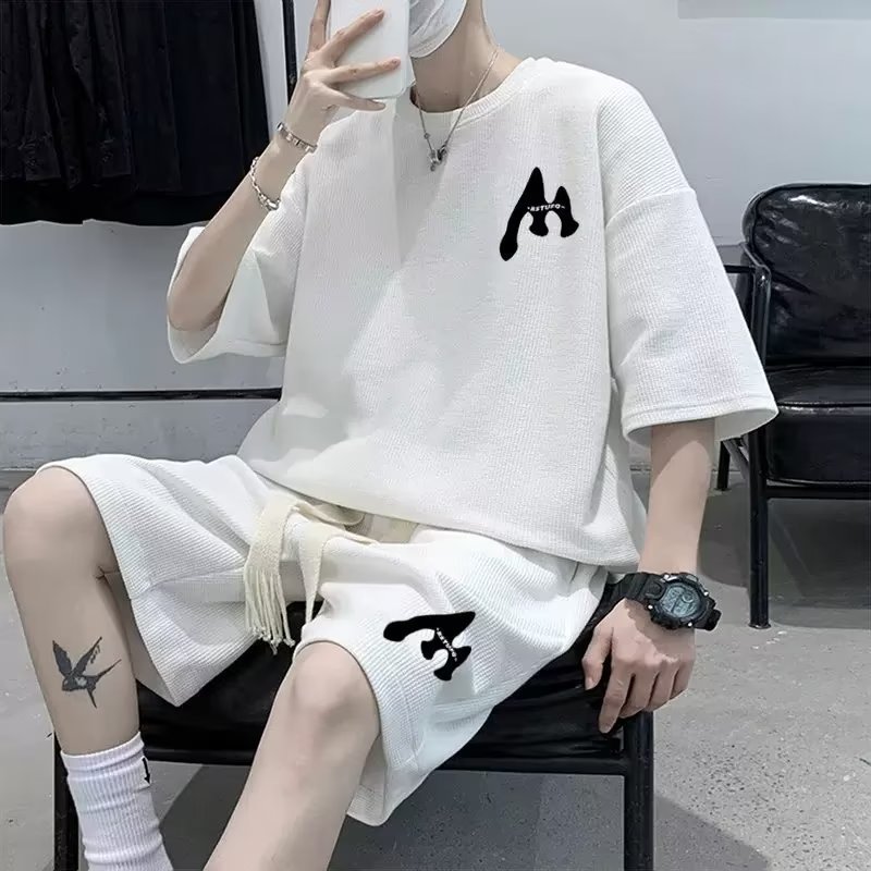 Versatile Solid-Color Casual Short-Sleeve Top And Shorts Set - Imagen 4