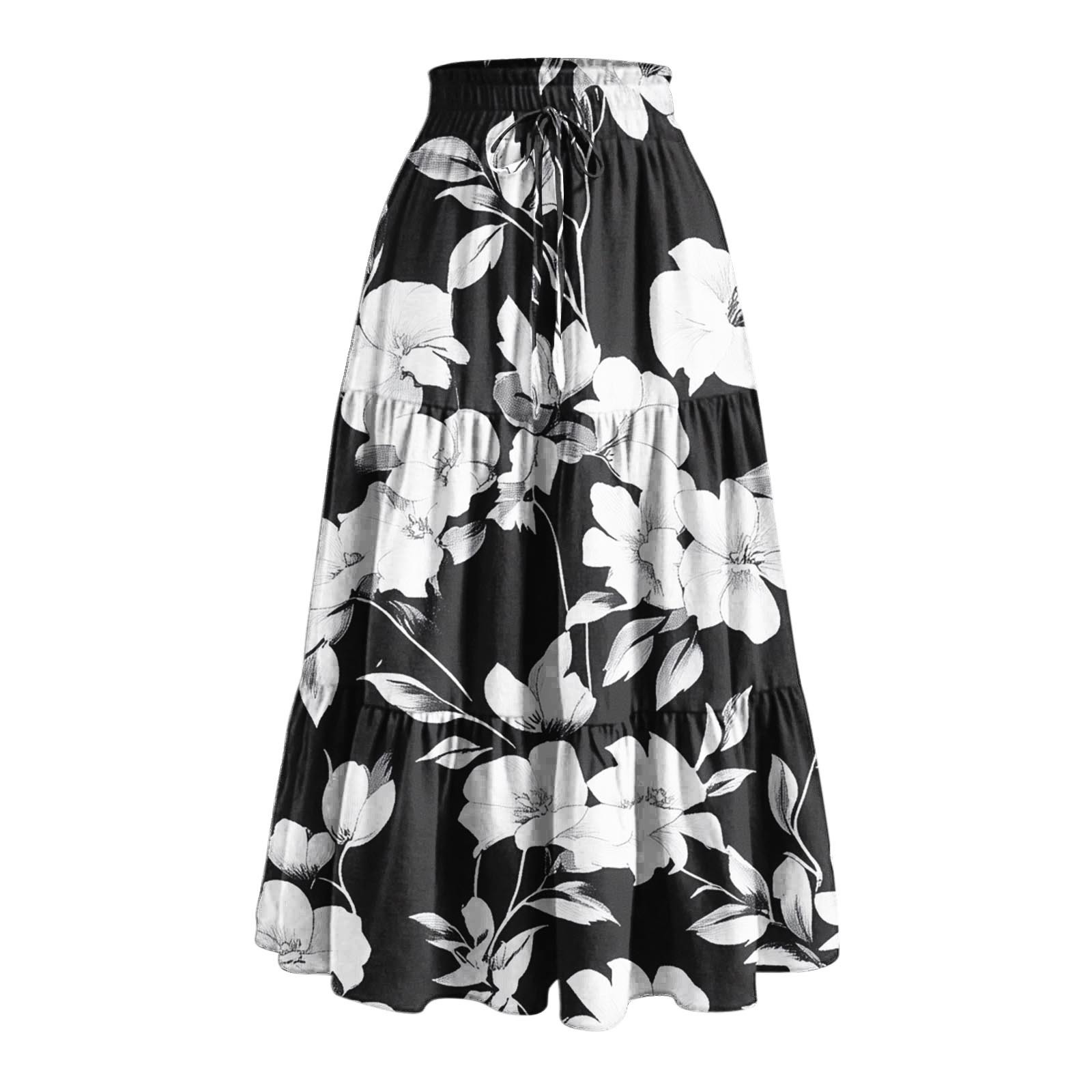 Printed Pocket-Patch Elastic-Waist Drawstring Skirt - Imagen 3