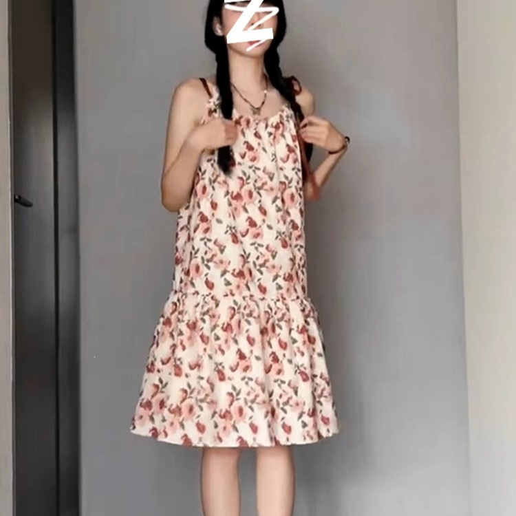 Women's Fashionable Slim-fit Floral Print Slip Dress - Imagen 2