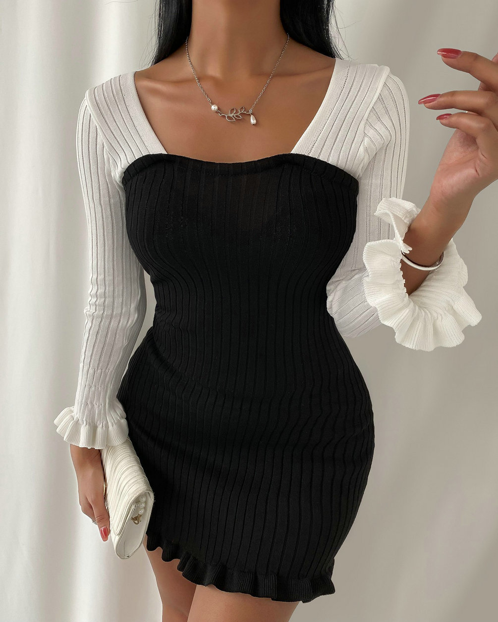 Ladies Fashion Personality Strap Ruffle Dress - Imagen 3