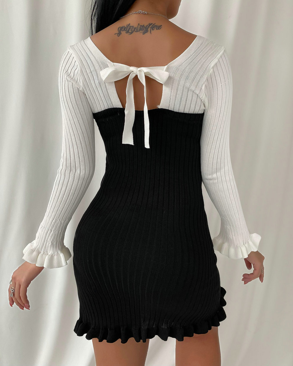 Ladies Fashion Personality Strap Ruffle Dress - Imagen 4