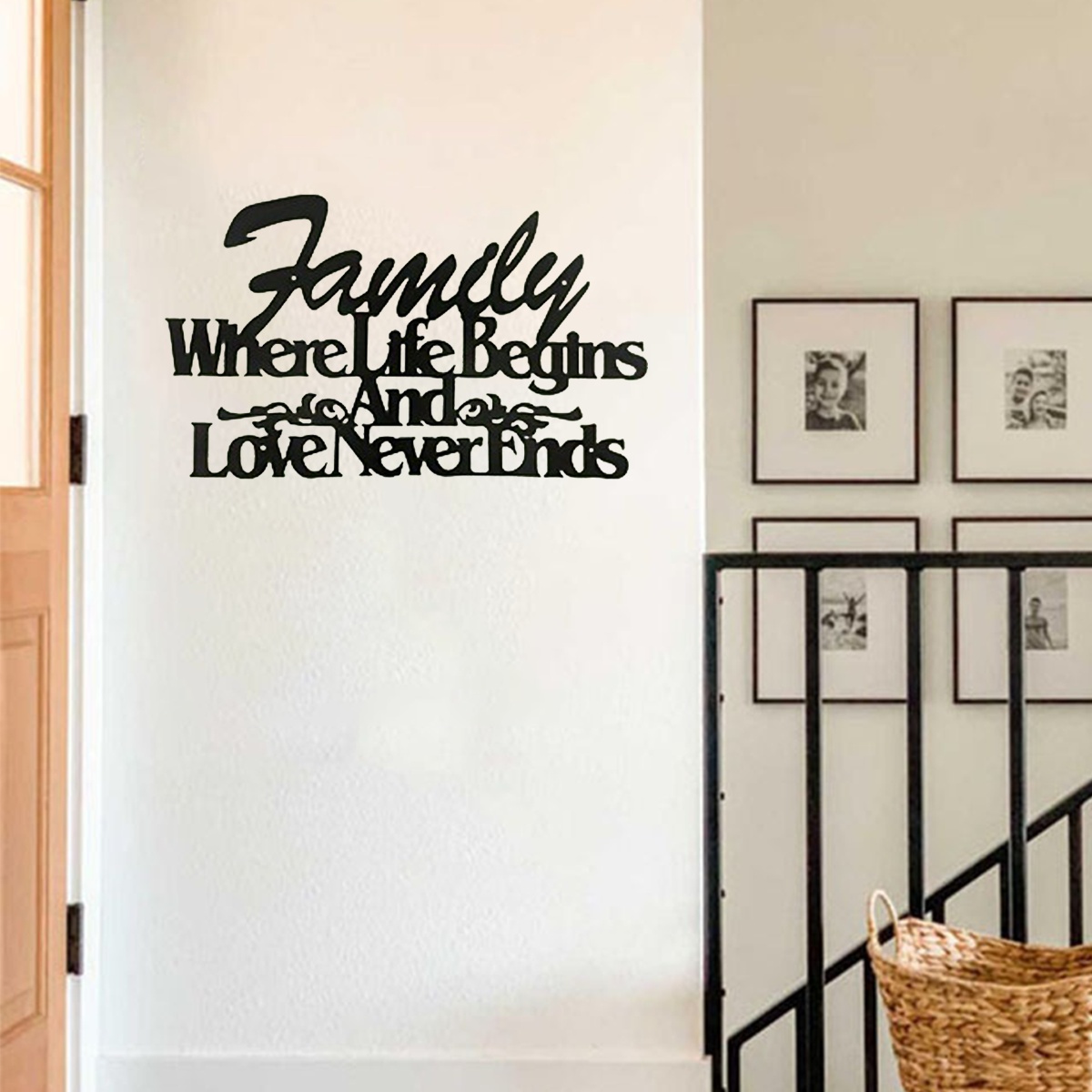 Where Life Begins, Love Never Ends Vintage Metal Wall Sign - Imagen 8
