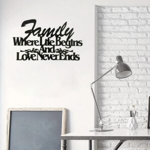 Where Life Begins, Love Never Ends Vintage Metal Wall Sign