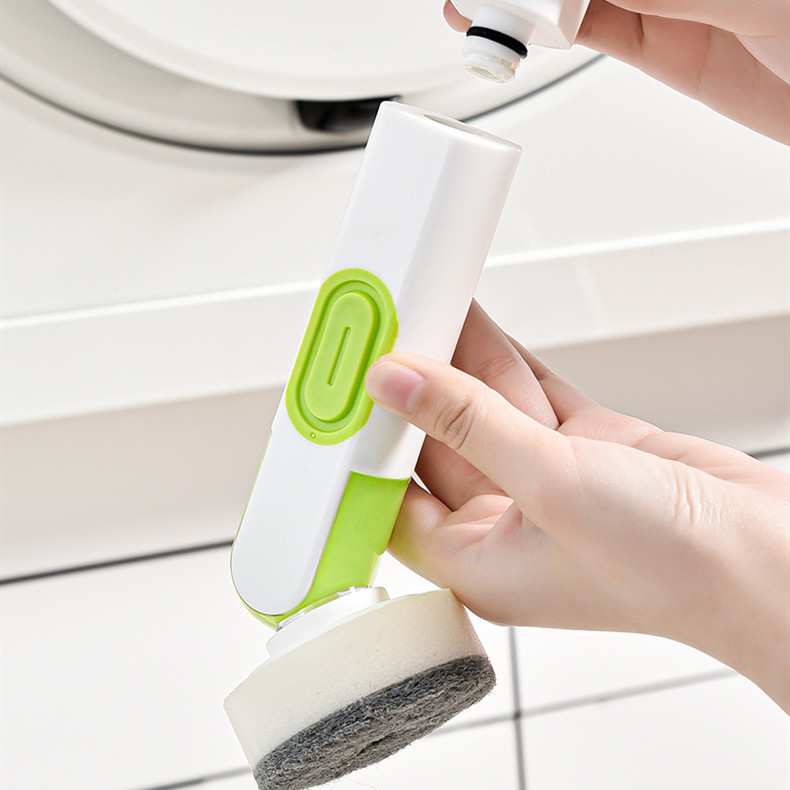 Multi-Functional Long-Handle Liquid-Filled Cleaning Brush Washing Up Brushes With Liquid Dispenser Two Replacement Heads For Kitchen Cleaning Brush Gadgets - Imagen 2