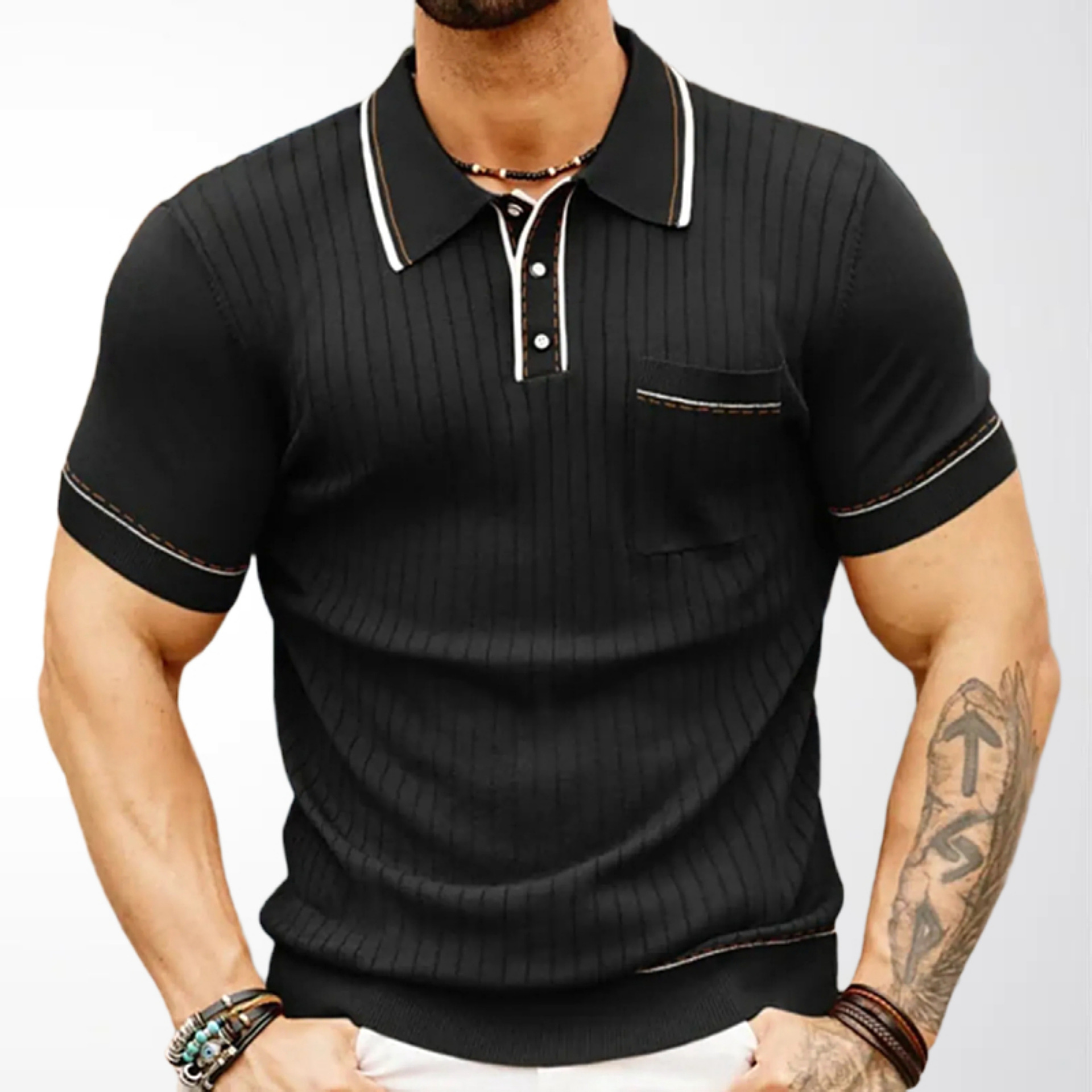 Knitted Short-sleeved Business POLO Shirt - Imagen 3