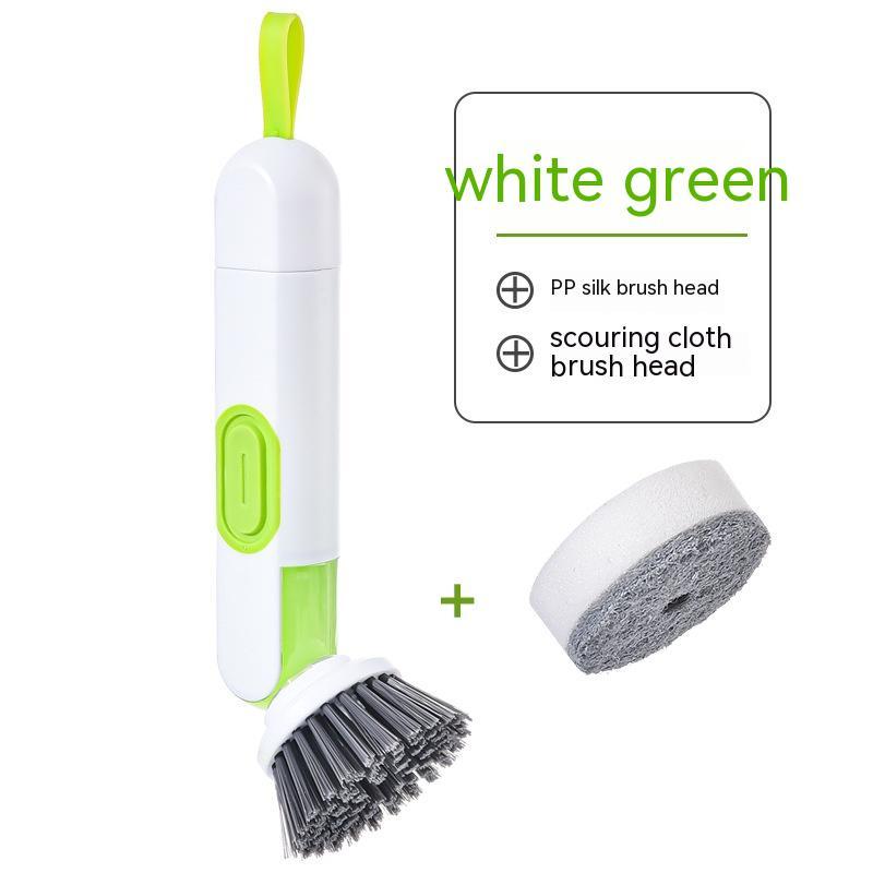 Multi-Functional Long-Handle Liquid-Filled Cleaning Brush Washing Up Brushes With Liquid Dispenser Two Replacement Heads For Kitchen Cleaning Brush Gadgets - Imagen 3