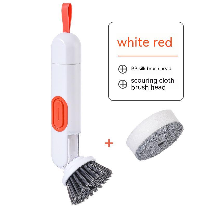 Multi-Functional Long-Handle Liquid-Filled Cleaning Brush Washing Up Brushes With Liquid Dispenser Two Replacement Heads For Kitchen Cleaning Brush Gadgets - Imagen 10