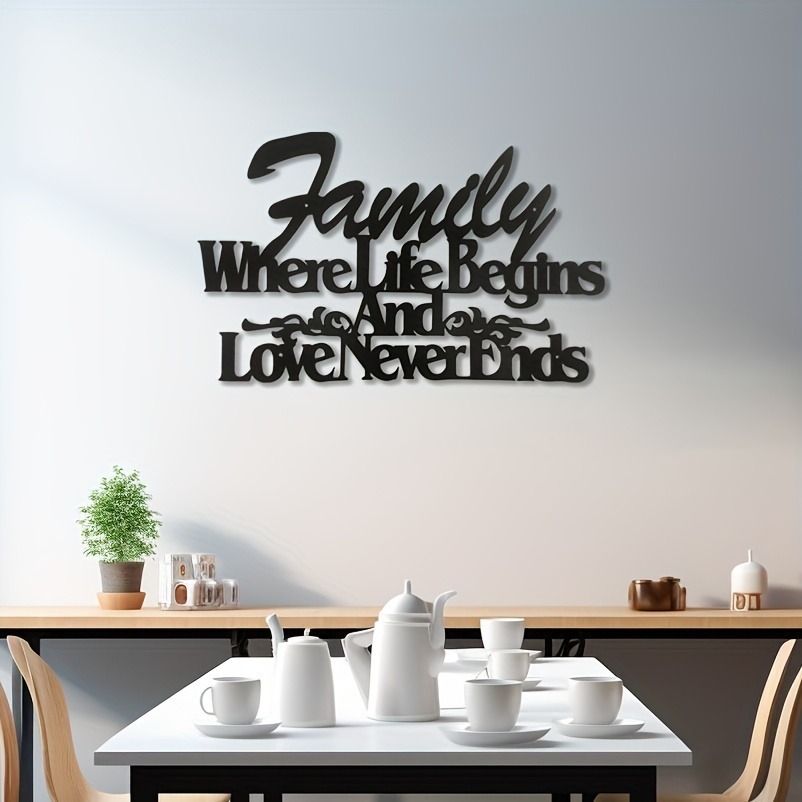 Where Life Begins, Love Never Ends Vintage Metal Wall Sign - Imagen 4