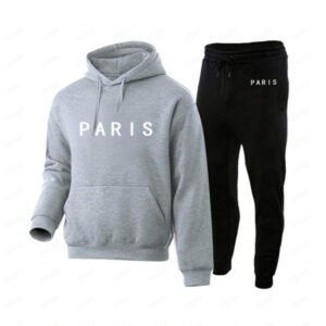 Retro Lettered Polyester Hoodie And Pants Set Loose-Fitting And Versatile