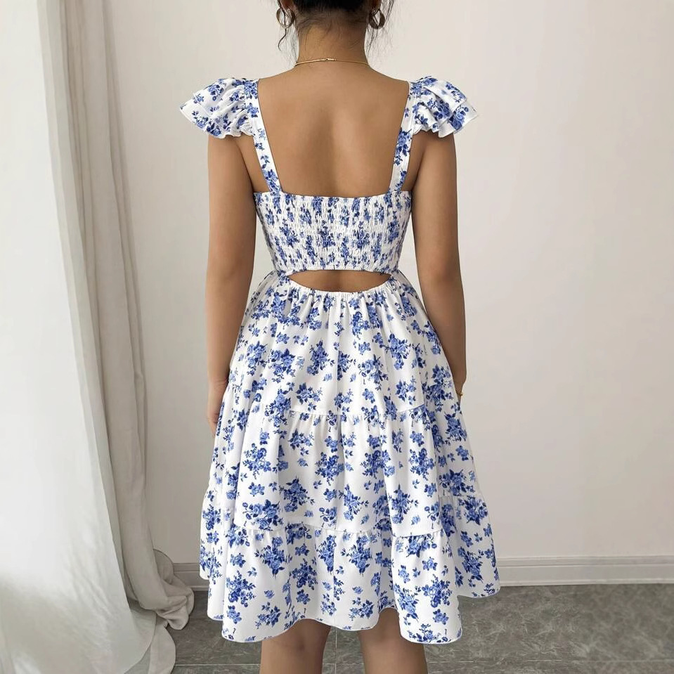 Womens Hollowed-Out Beach Vacation Dress - Imagen 7