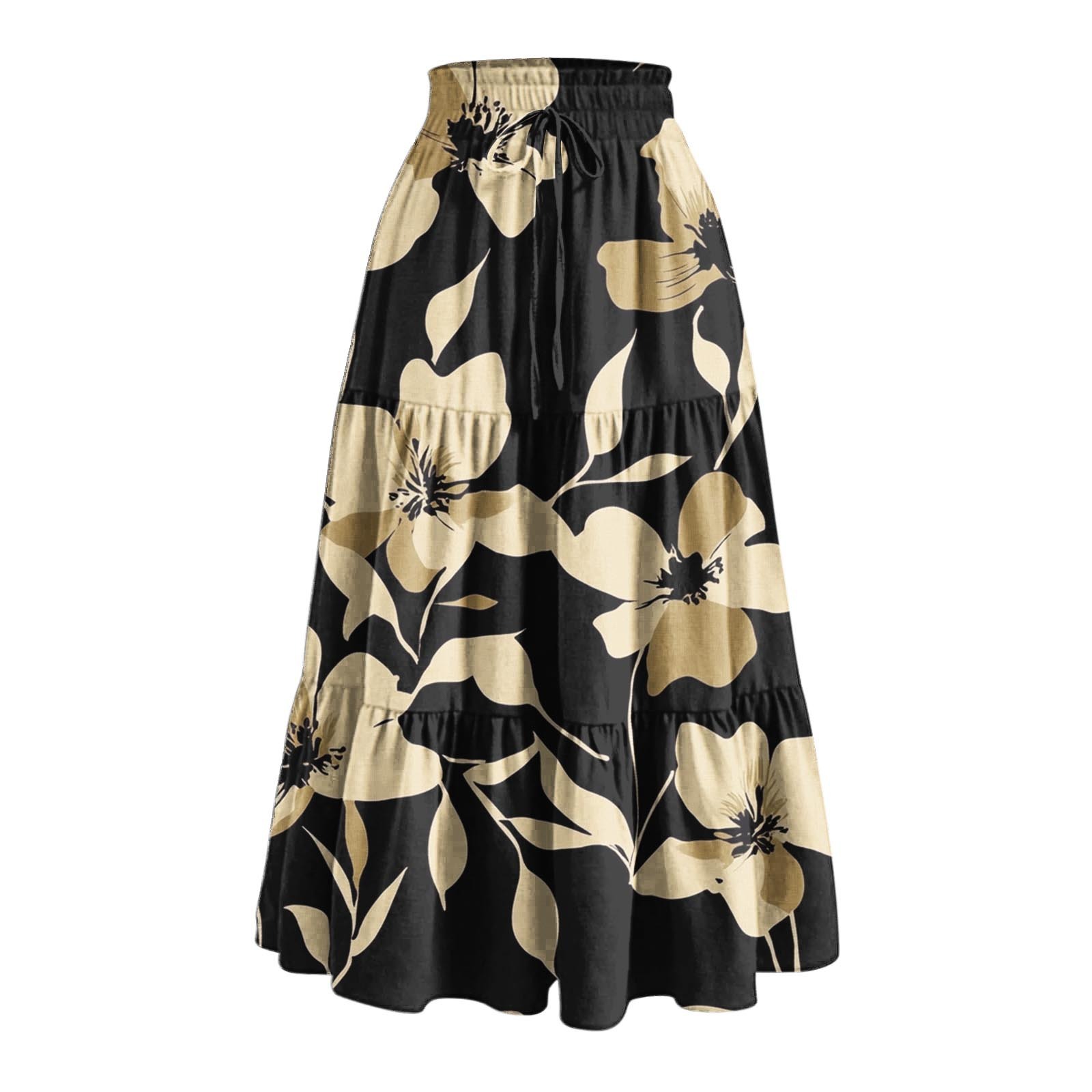 Printed Pocket-Patch Elastic-Waist Drawstring Skirt - Imagen 6