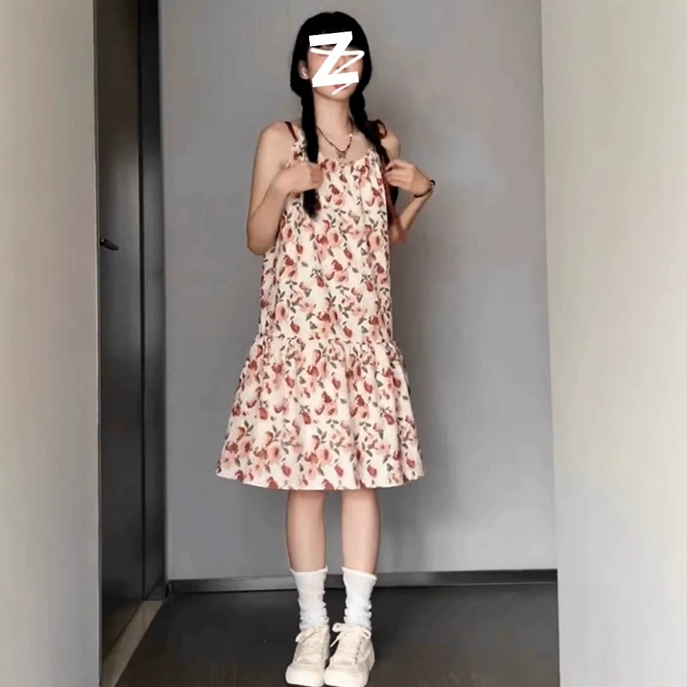 Women's Fashionable Slim-fit Floral Print Slip Dress - Imagen 6
