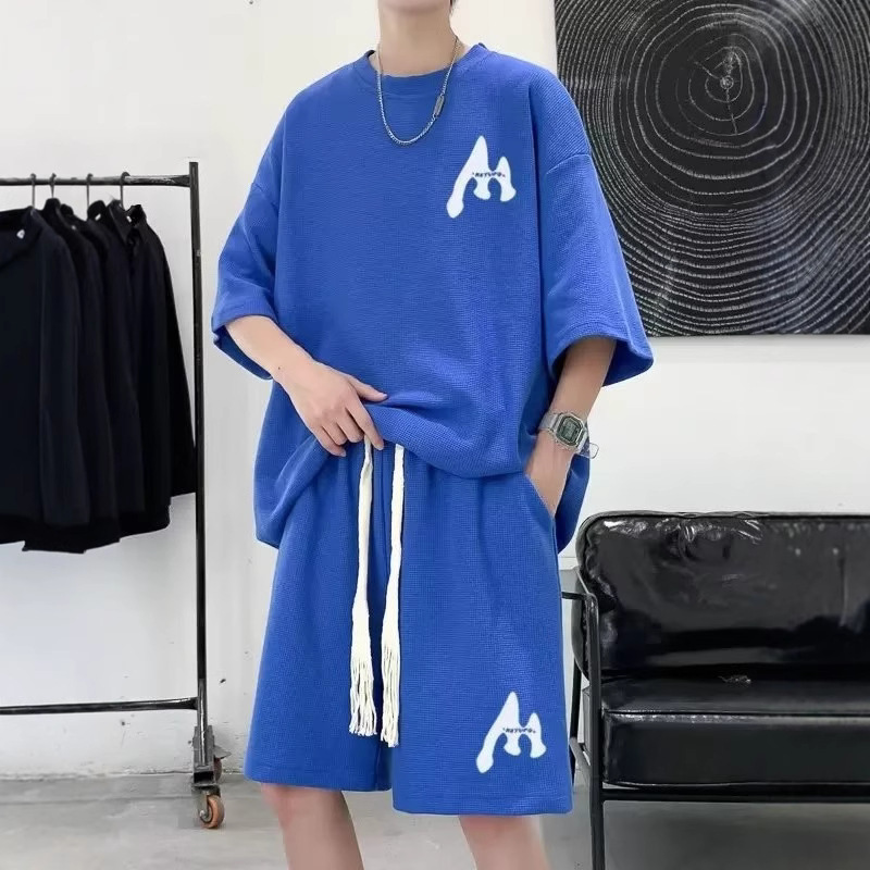 Versatile Solid-Color Casual Short-Sleeve Top And Shorts Set