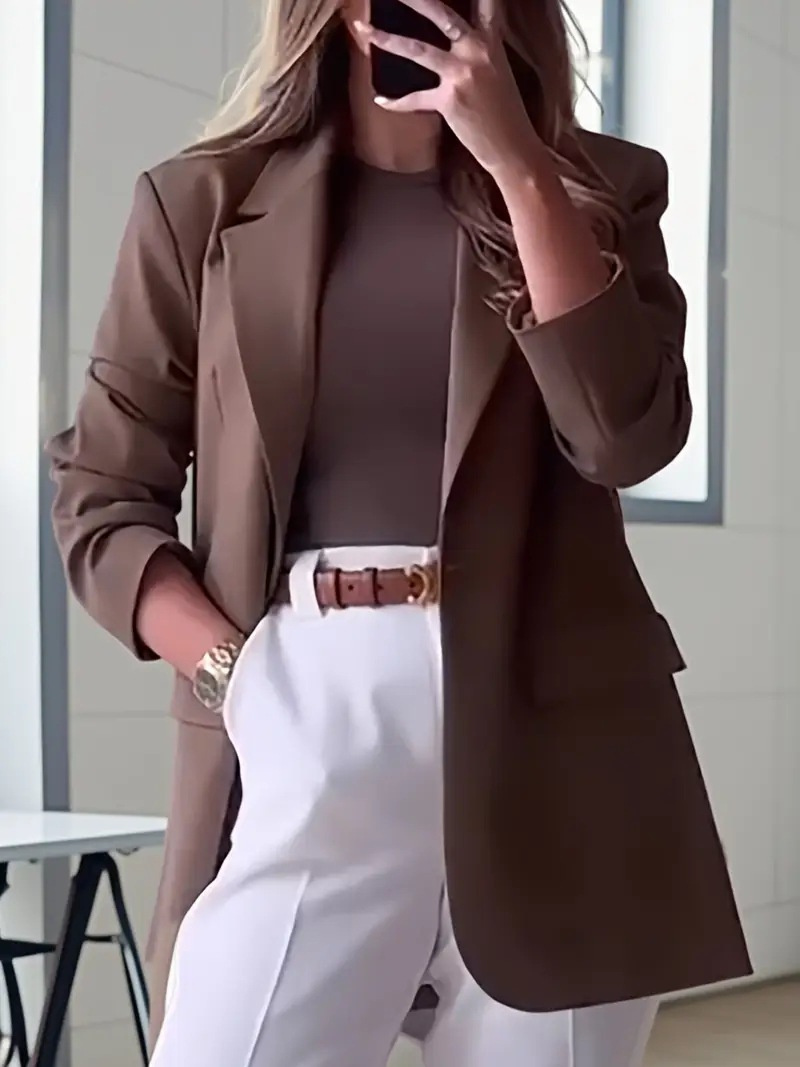 New Arrival High-end Elegant Solid-color Coat For Plus-size Women - Imagen 3