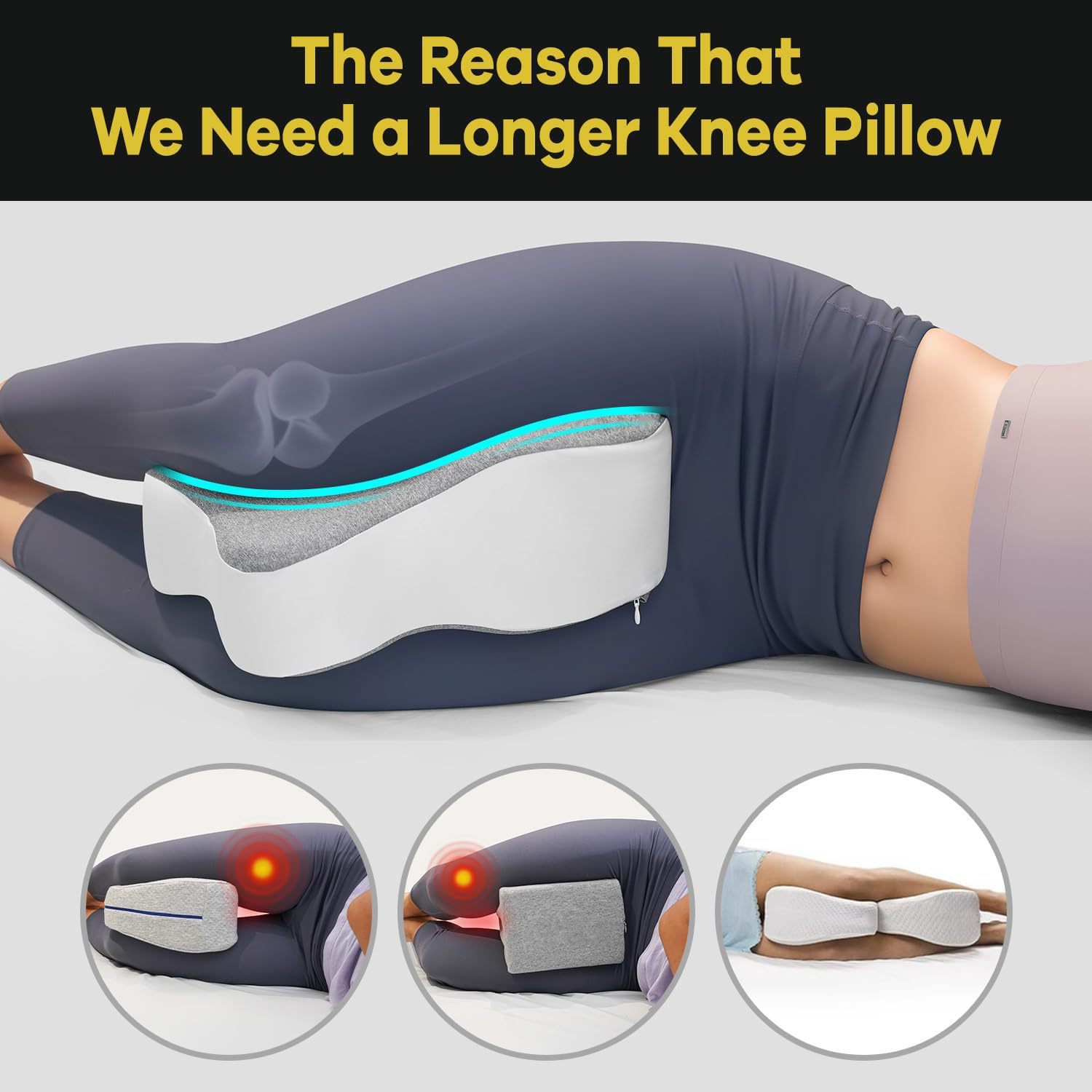 Butterfly-Shaped Memory Foam Leg Pillow for Side Sleepers, Pregnancy Pillow, Knee Pillow, Body Support Pillow - Imagen 2